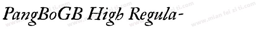 PangBoGB High Regula字体转换